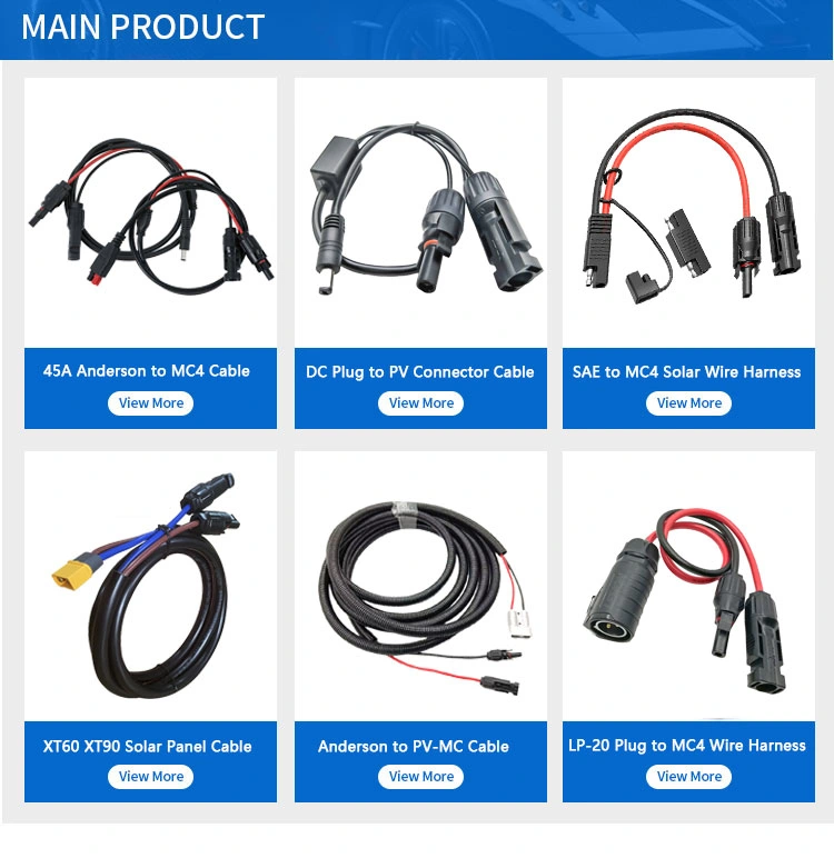 Xt60 Xt90 Solar Panel Cable for RC Models and Outdoor Charging